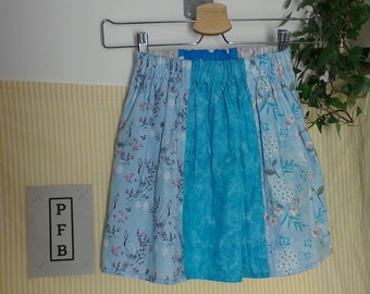 children's skirt, for 3-6 year olds, japanese and floral print, always with pockets