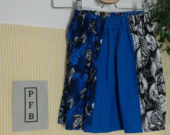 star wars skirt, children's, for 3-6 year olds, "grows with the child", always with pockets