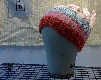 headband crown, one size, recycled yarn, furry translucent yarn