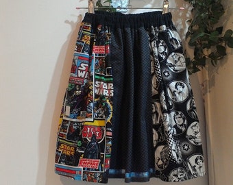 star wars children's skirt, for 4-7 year olds, "grows with the child", always with pockets