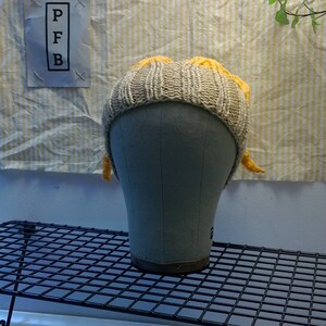 headband crown, one size, recycled yarn, beige, yellow