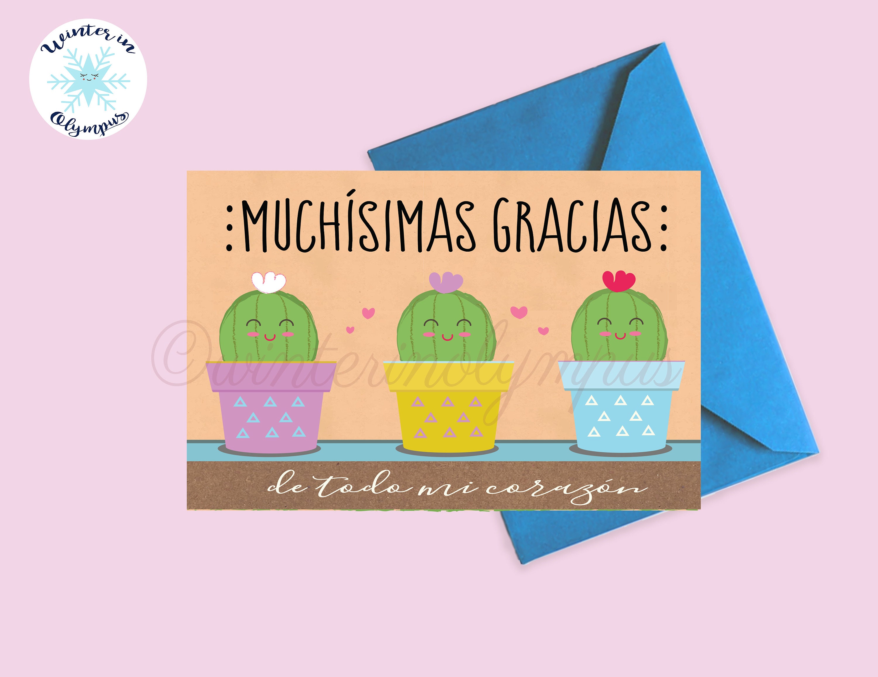 Spanish Language Thank You Printable Greeting Card | Etsy