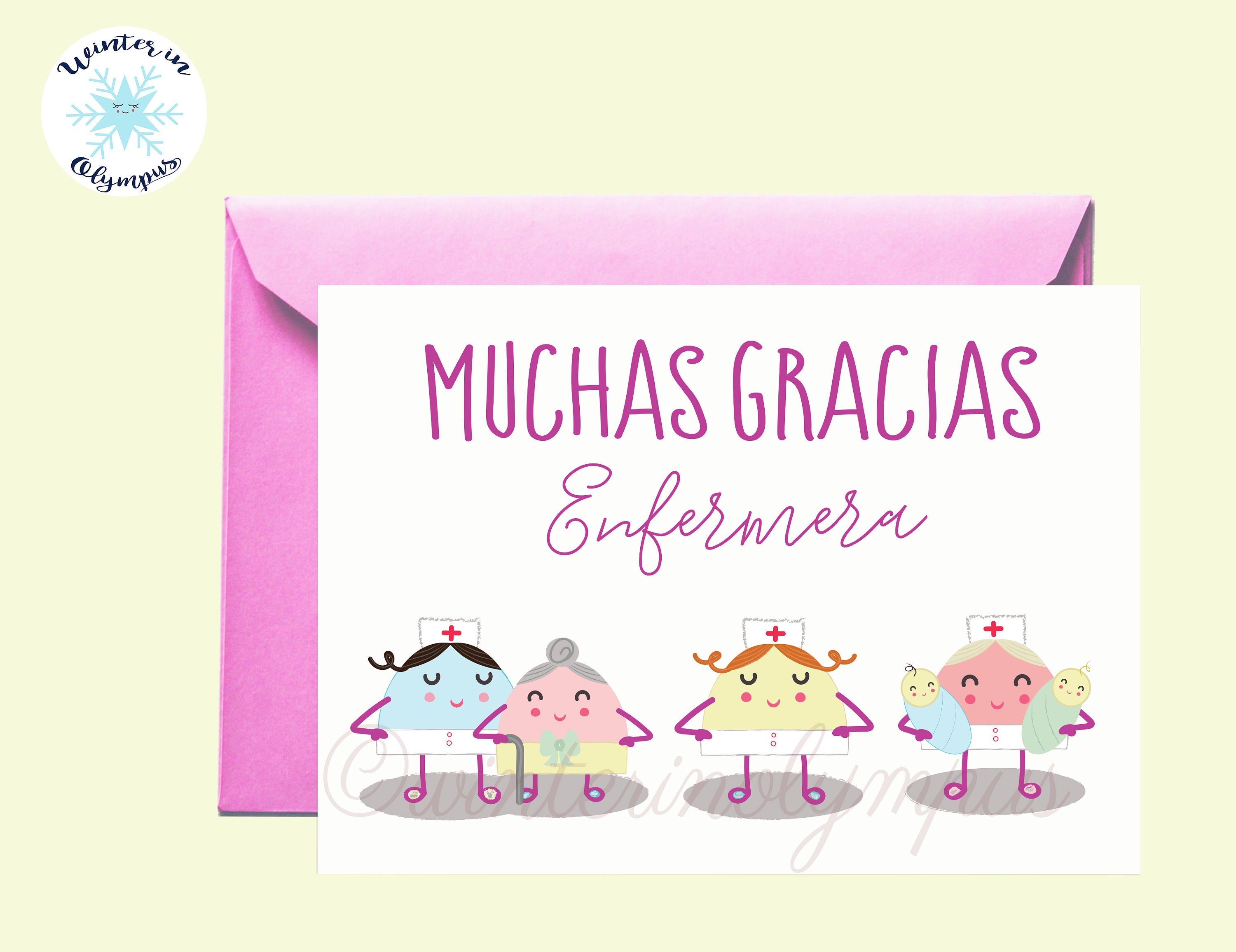Spanish Language Nurse Thank You Card Printable Etsy