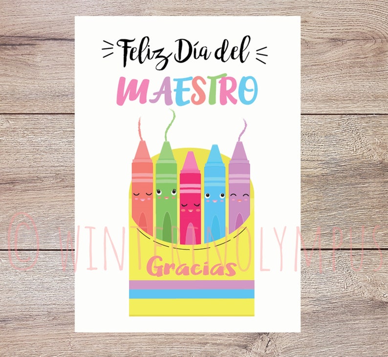 spanish teachers day greeting card printable with etsy