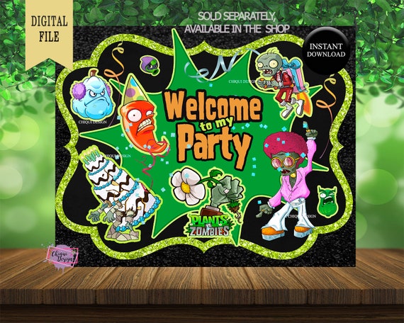 Plants Vs Zombies Birthday Banner Decoration Birthday Boy Etsy