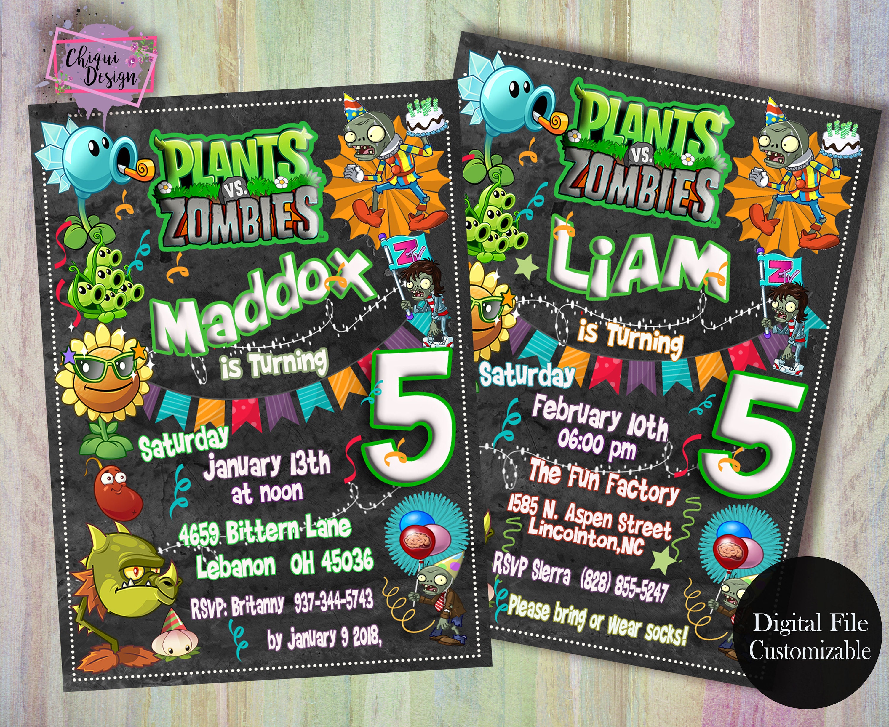Musings of an Average Mom: Plants vs. Zombies Invitations