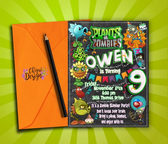 Plants Vs Zombies Party Favor Coloring Kit. Personalized Coloring