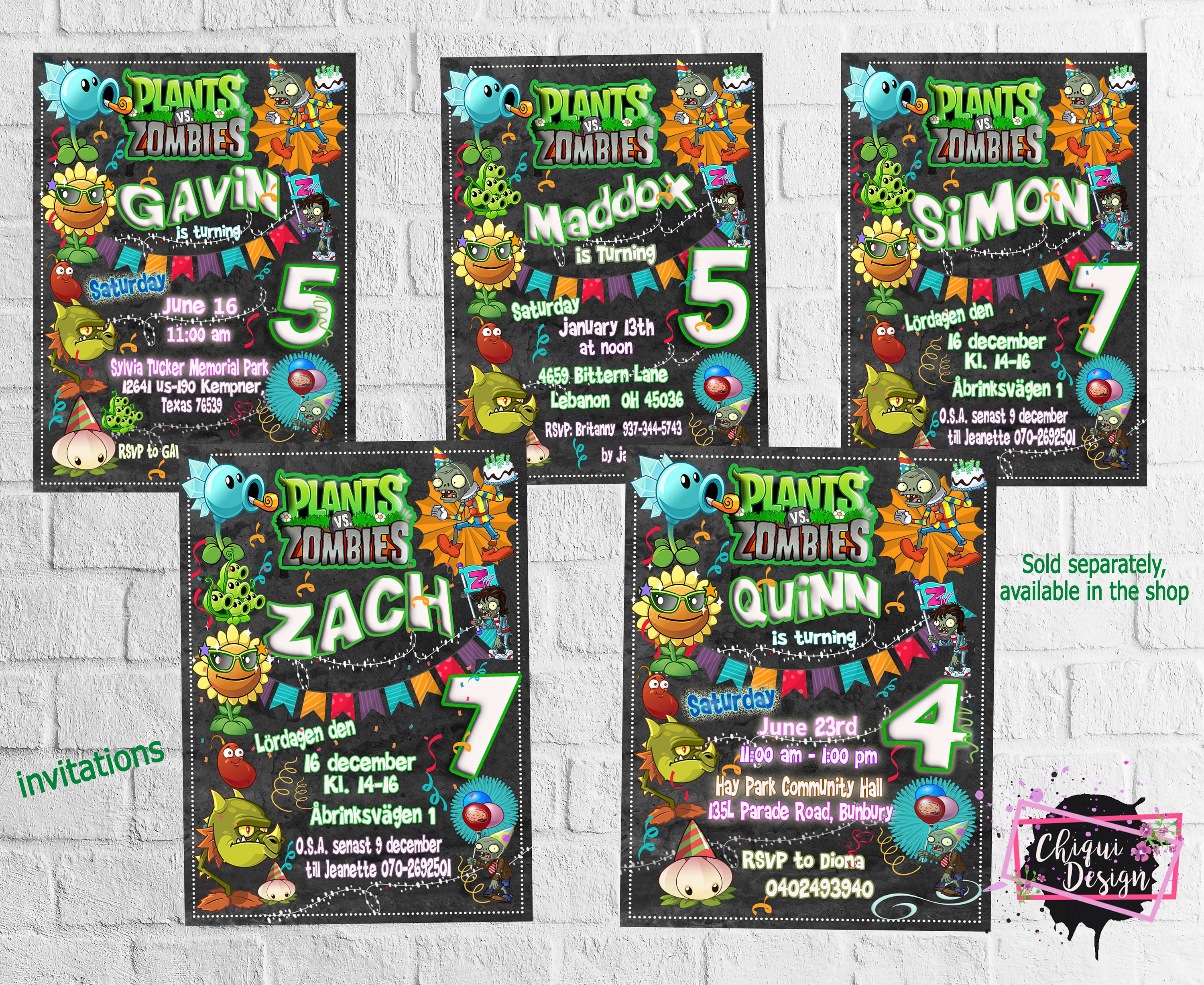 Plants Vs Zombies Birthday Banner: Personalized Party Decoration ...