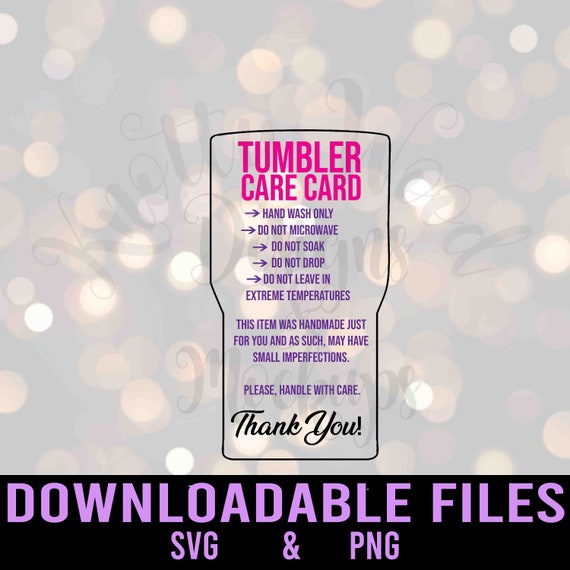 Download Tumbler Care Card Downloadable Sublimation Downloadable Etsy Yellowimages Mockups