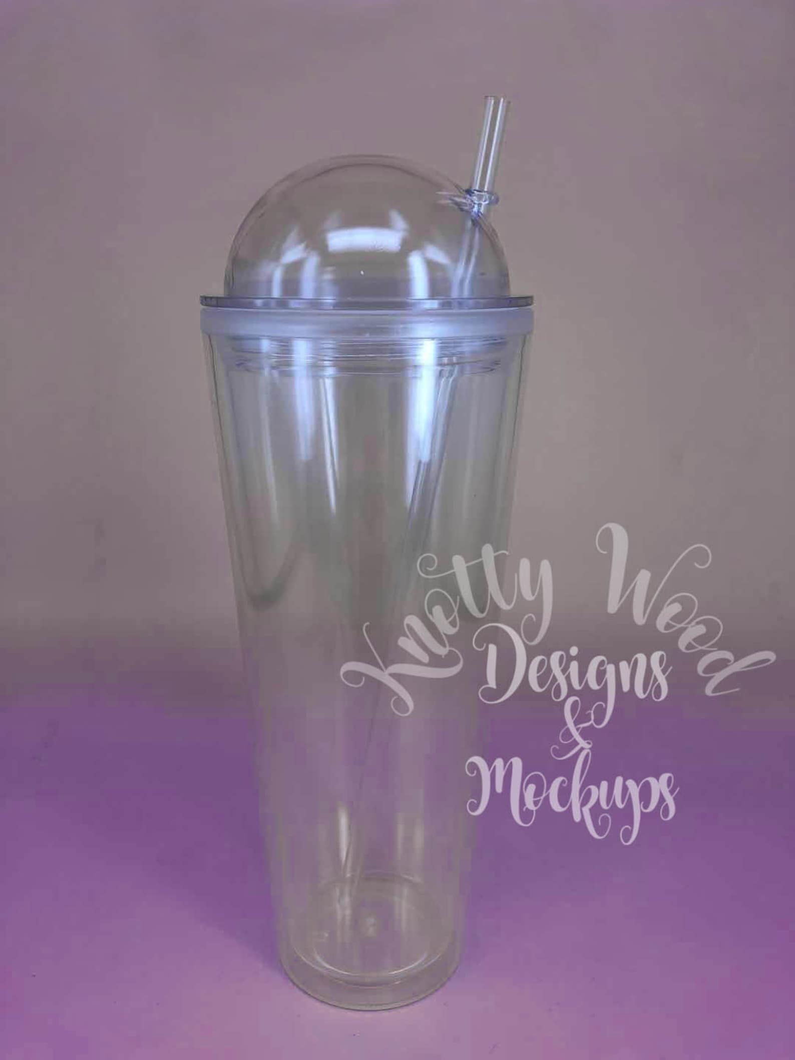 24oz Acrylic Dome Lid Tumbler / Double wall / Side Straw / Etsy