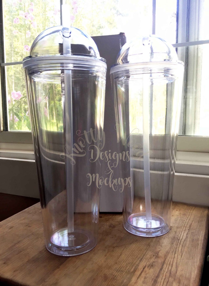 PREORDER / 24oz Acrylic Dome Lid Tumbler / Double wall / Side Etsy