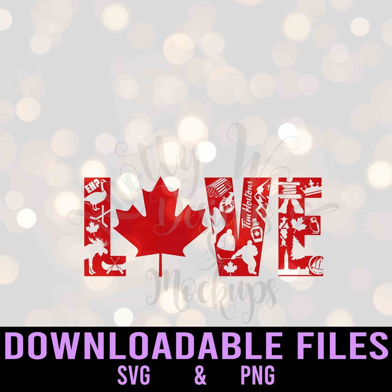 Canada Love Word Art Svg Canada Day Svg Canadian Love Svg Etsy