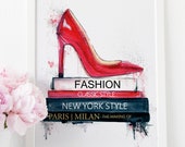 Fashion Wall Art, New York Print, Bathroom Vanity, Cubicle Decor, Makeup Poster, Fashion Illustration, Office Desk Accessories, Paris Decor
