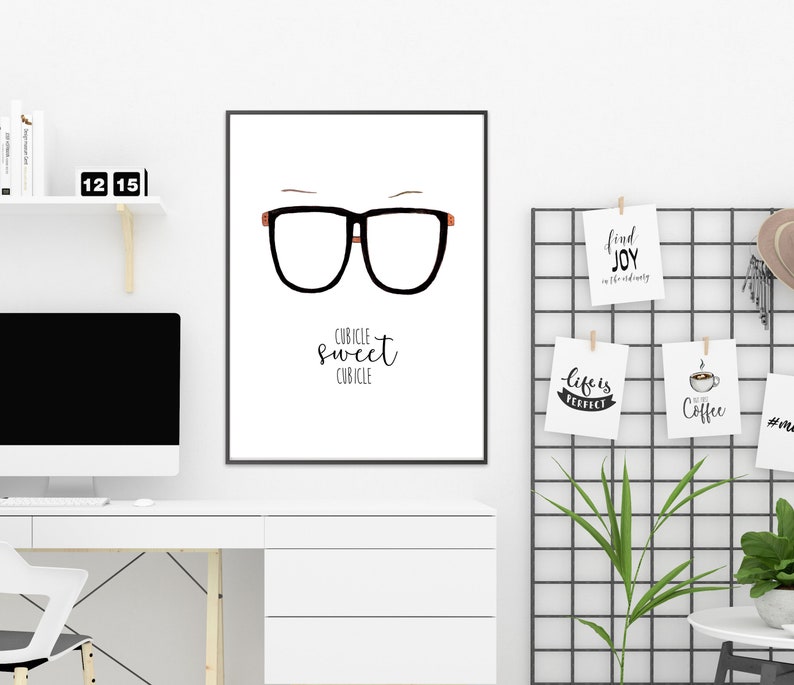 Cubicle Decor Sweet Office Desk Accessories Black And White Art Boss Lady Girl Gift Print