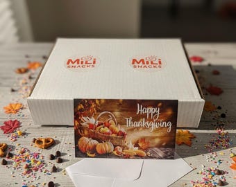 Thanksgiving Snack Gift Box – Sweet and Savory Snack Pack for Loved Ones | Personalized Card
