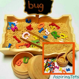 Alphabet Soup Sensory Bin w/ Rainbow Letters Preschool/ Kinder Learning Activity for Literacy and Fine Motor Skills