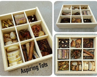 Reggio- inspired Nature Loose Parts Tray #1/ Waldorf Natural Toy/ Montessori Materials/ Open ended Tinker Tray/ Charlotte Mason Nature Study