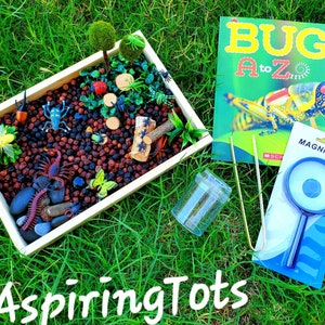 Garden Bugs Sensory Science Bin/ Bug Discovery Box/ Montessori Learning w/Open Ended Pretend Play/Reggio Spring Loose Parts Tray image 2
