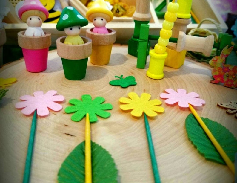 Spring Loose Parts Tray Reggio Emilia Inspired Play Etsy