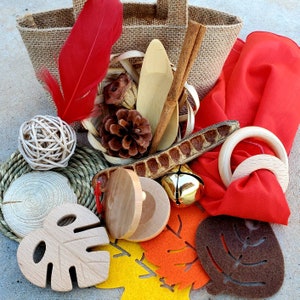 Autumn Baby Treasure Basket: Heuristic Sensory Learning Toy