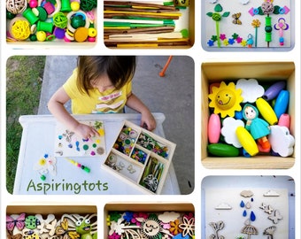 Spring Reggio Emilia Inspired Loose Parts Montessori Seasons Work Waldorf Nature Table Open Ended Wooden Transient Art Flower Tinker Tray