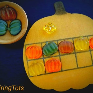 Fall Pumpkin Ten Frame Preschool Counting, Sensory Math Activity, Montessori Numbers, Reggio inspired Loose Parts, Waldorf Early Math Skills