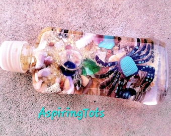 Small Ocean Sensory Bottle/ Under the Sea Quiet Time Redirect Calm Bottle/ Play Aquarium/ Paperweight Fidget Desk Toy Gift Idea/ Ocean Study