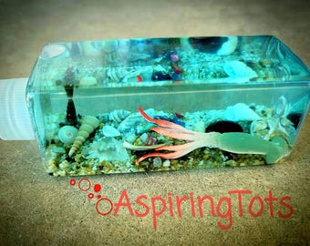 Ocean Sensory Bottle: Under-the-Sea Aquarium Fidget Toy or Desk Paper Weight