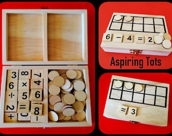 Montessori Math Box: 1 - 1 Correspondence, Numbers, Counters, and Symbols - Reggio Emilia Learning