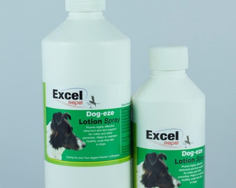 Excel Repel Dog-Eze Lotion Spray - is a natural but highly effective spray for keeping your dog skin calm and itch free.