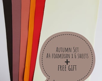 Autumn",Foamiran A4 Set (6pcs) - foam Eva, handmade foam flowers