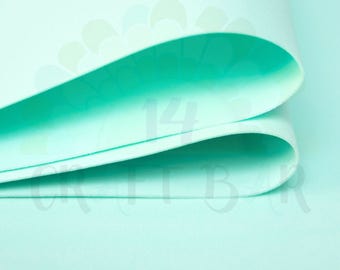 AKTIONEN!!!! 5 Schaumstoffblätter - Mintfarbe, Foamiran, Schaumstoff Eva, handgemachte Schaumblumen