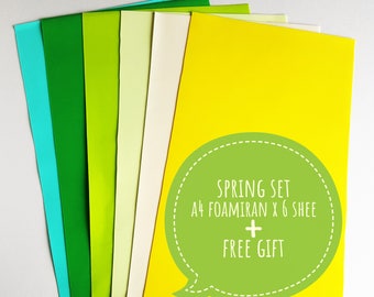 Spring&quot;,Foamiran A4 Set (6Stk) - Schaumstoff Eva, handgemachte Schaumblumen