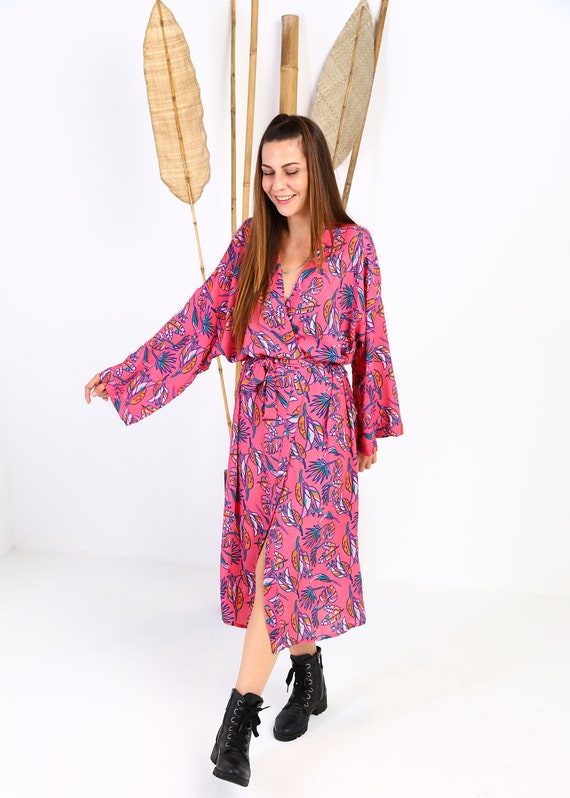 pink kimono dress