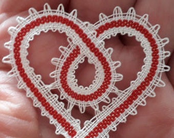 Patron dentelle aux fuseaux COEUR