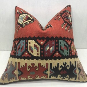 Kilim Pillow, Vintage Pillow Cover, 20x20 Pillow,Turkish Kilim Pillow, Cushion Cover,Sofa Pillow,Home Living, Home Decor, Decorative Pillow