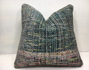 Funda de cojín Kilim vintage, cojín turco tejido a mano, decoración para sofá de 40x40 cm