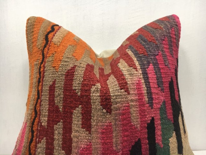 kilim pillow,bohemian pillow,turkish,vintage,handwoven pillow,home living,home decor,throw pillow,accent pillow,16x16,decorative pillow