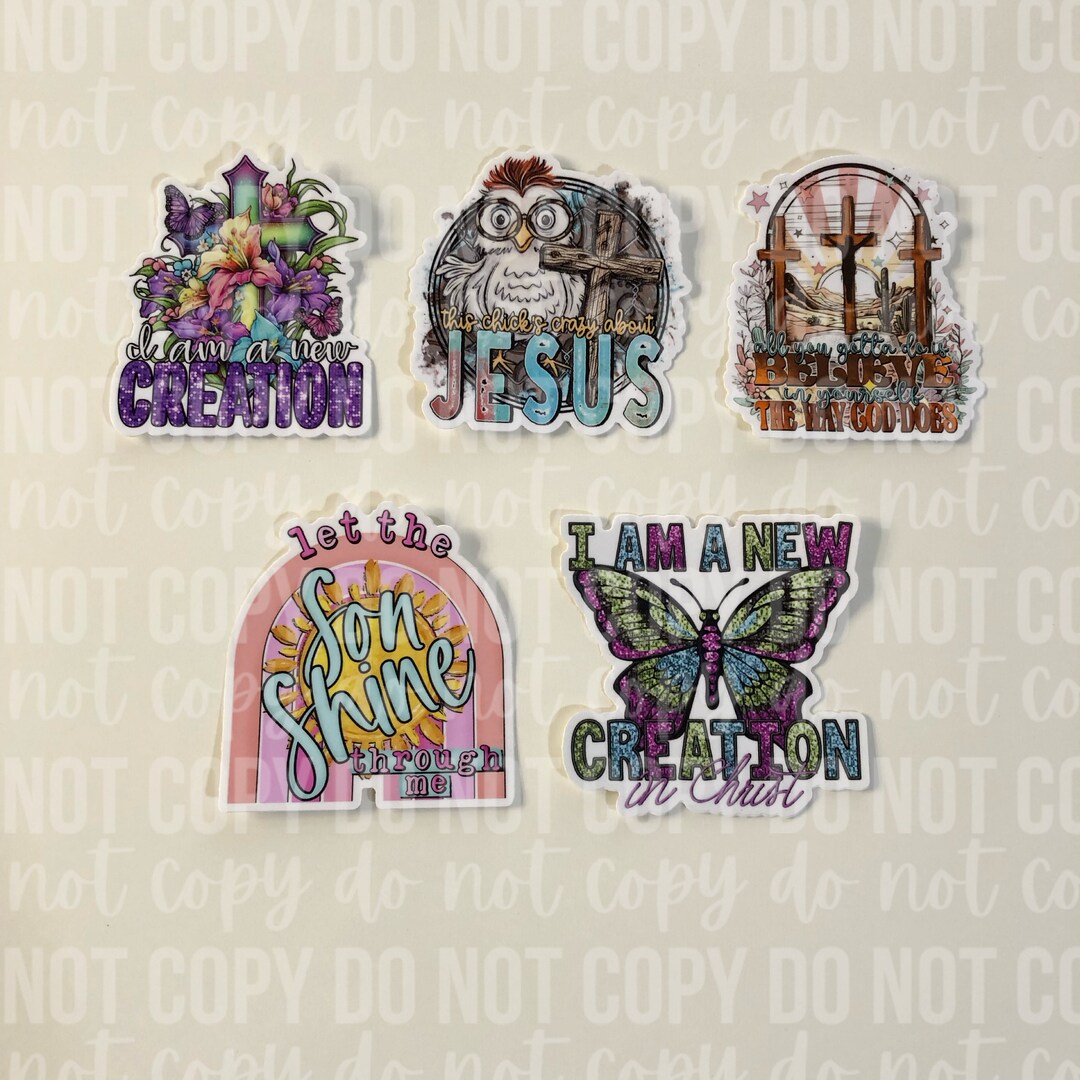 National Sticker Day 2024, Sticker Pack, 5 Sticker Pack, Faith Stickers