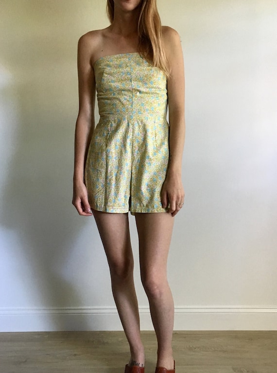 Yellow Ditsy Floral Romper