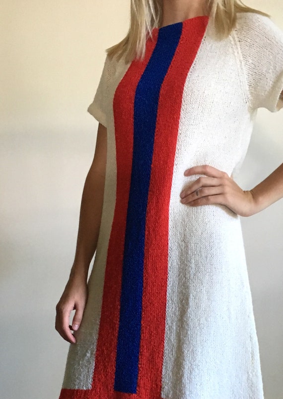 Vintage Knit Stripe Mod Dress - image 3