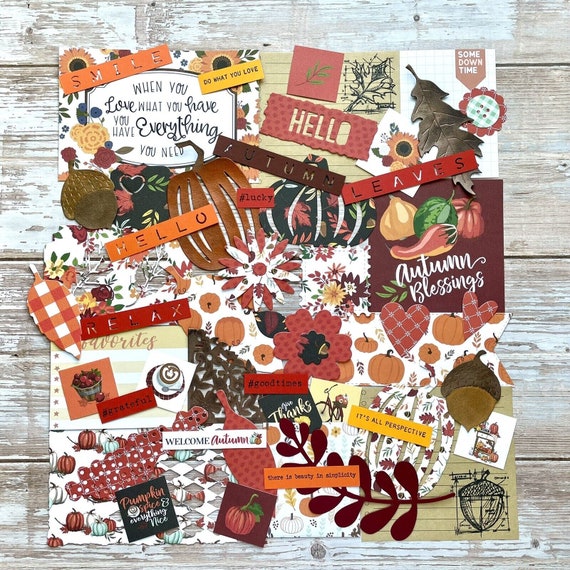 Kit scrapbooking autunnale, forniture per scrapbook autunnali, accessori di  carta fatti a mano per riviste spazzatura -  Italia