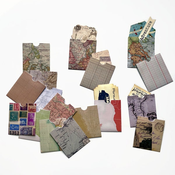 Reise Scrapbook Zubehör, Vintage Stil Scrapbooking Zubehör, handgeschöpftes Papier Journal Karten Taschen