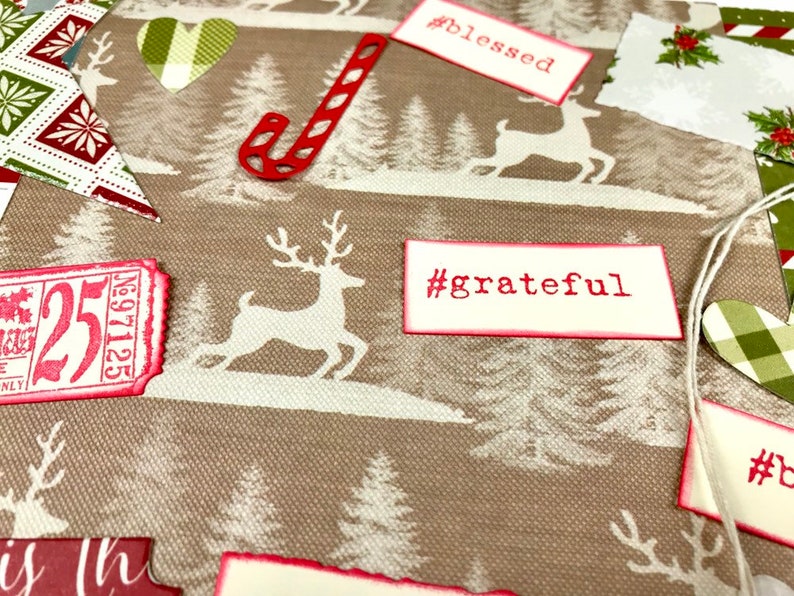 scrapbooking accessories ephemera pack Christmas junk journal kit scrapbook embellishments handmade Christmas journaling set