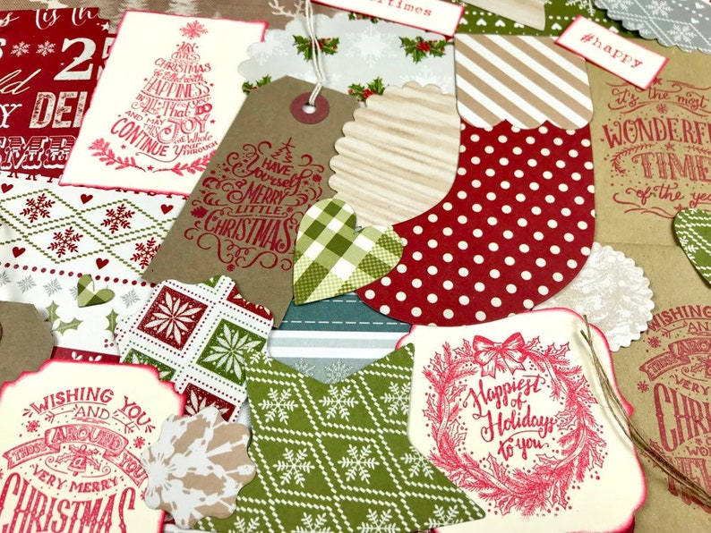 scrapbooking accessories ephemera pack Christmas junk journal kit scrapbook embellishments handmade Christmas journaling set