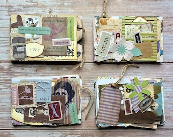 Paper scrapbook supplies, junk journal set, vintage scrapbooking embellishments, handmade journaling accessories