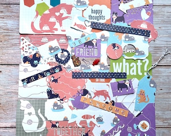 Cats Scrapbook Embellishments: Handmade Junk Journal Kit