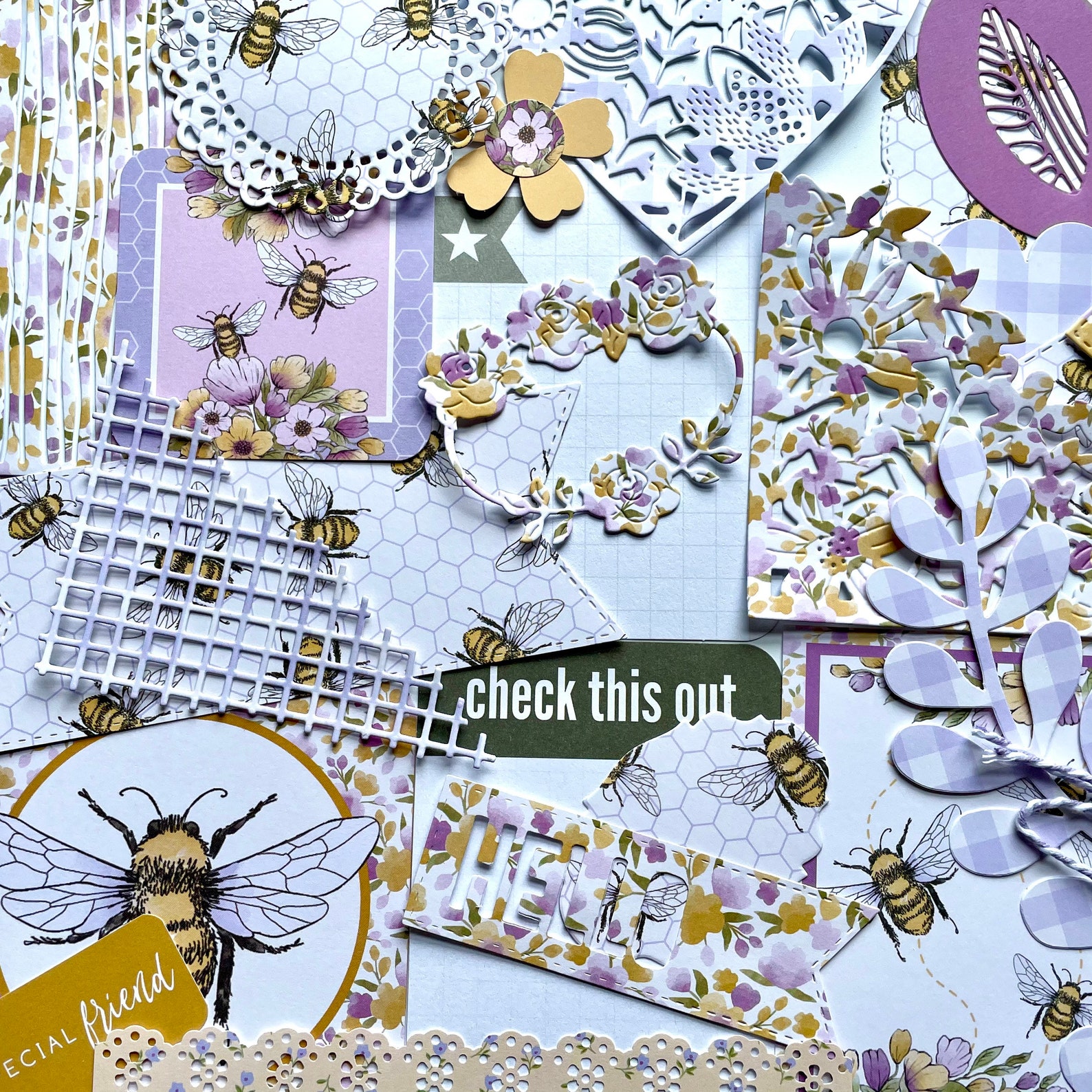 Bees theme scrapbook supplies floral junk journal kit Etsy