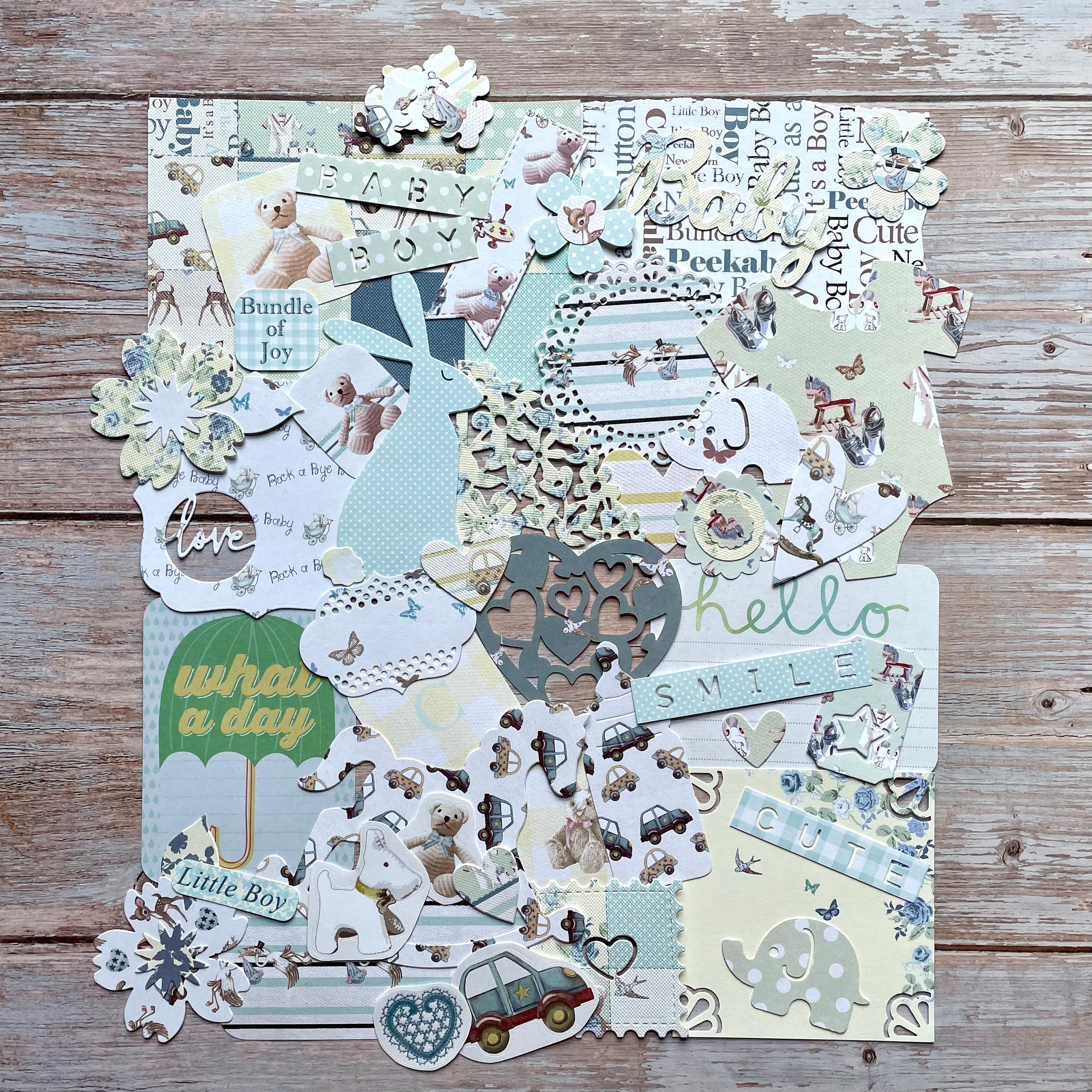 Baby Boy Scrapbooking Kit Baby Shower Gift Junk Journal 