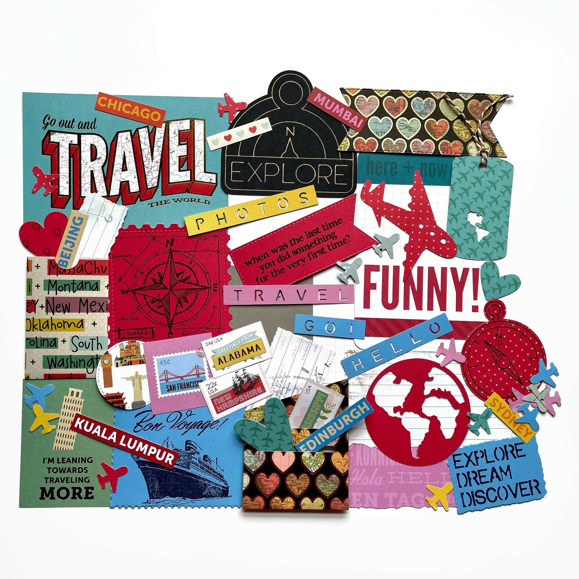 Travel Scrapbook Kit, Adventure Scrapbooking Supplies Paper Sticker for  Journaling Bullet Journals DIY Gift for Adults